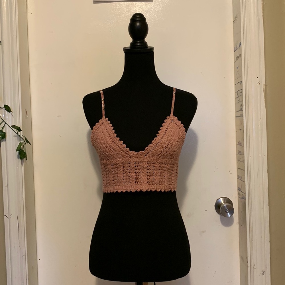 SHEIN knit halter top with floral print adjustable straps & back tie size M